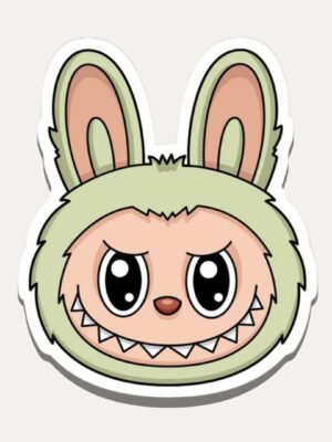 Labubu Green Face Sticker