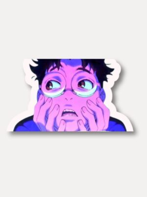 Okarun Scared Face Sticker Dandadan