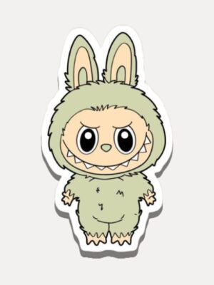 Olive Green Labubu Monster Sticker