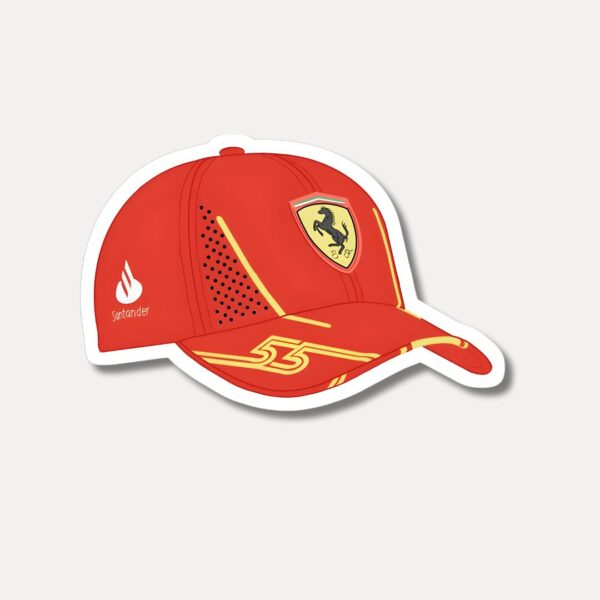 Carlos Sainz 55 Ferrari Hat Sticker