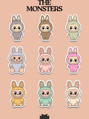 The Monsters Sticker Sheet - Labubu-Inspired Vinyl Cuties