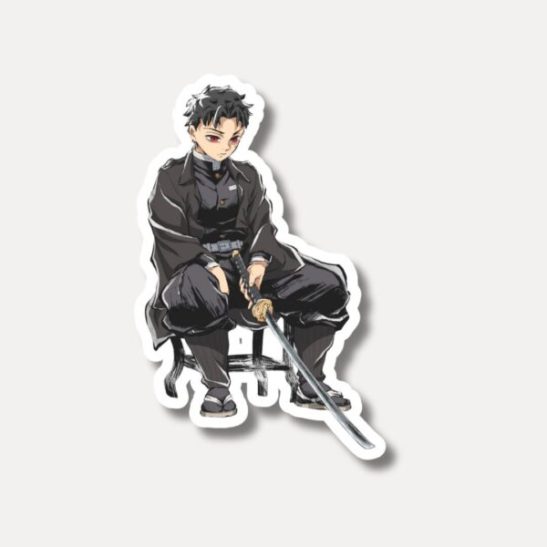 Sumiyoshi Sitting with Sword Sticker - The Silent Witness