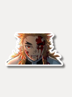 Rengoku Bloodied Smile Sticker - Still Burning Bright
