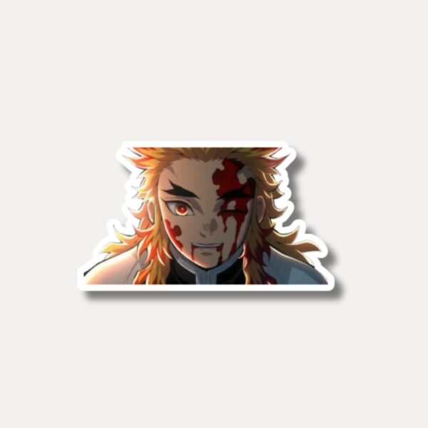 Rengoku Bloodied Smile Sticker - Still Burning Bright
