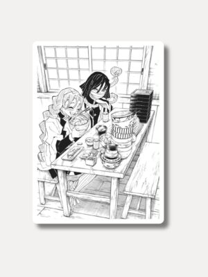 Mitsuri & Obanai Ramen Panel Sticker - Manga Style Vinyl