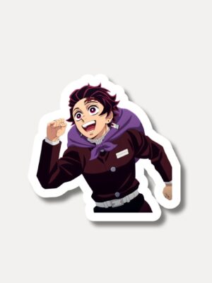 Tanjiro School Uniform Sticker - Happy Anime Character Vinyl