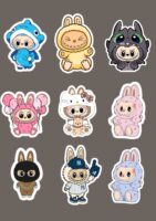 Labubu Dress-Up Sticker Sheet – A4 Cosplay Vinyl Pack