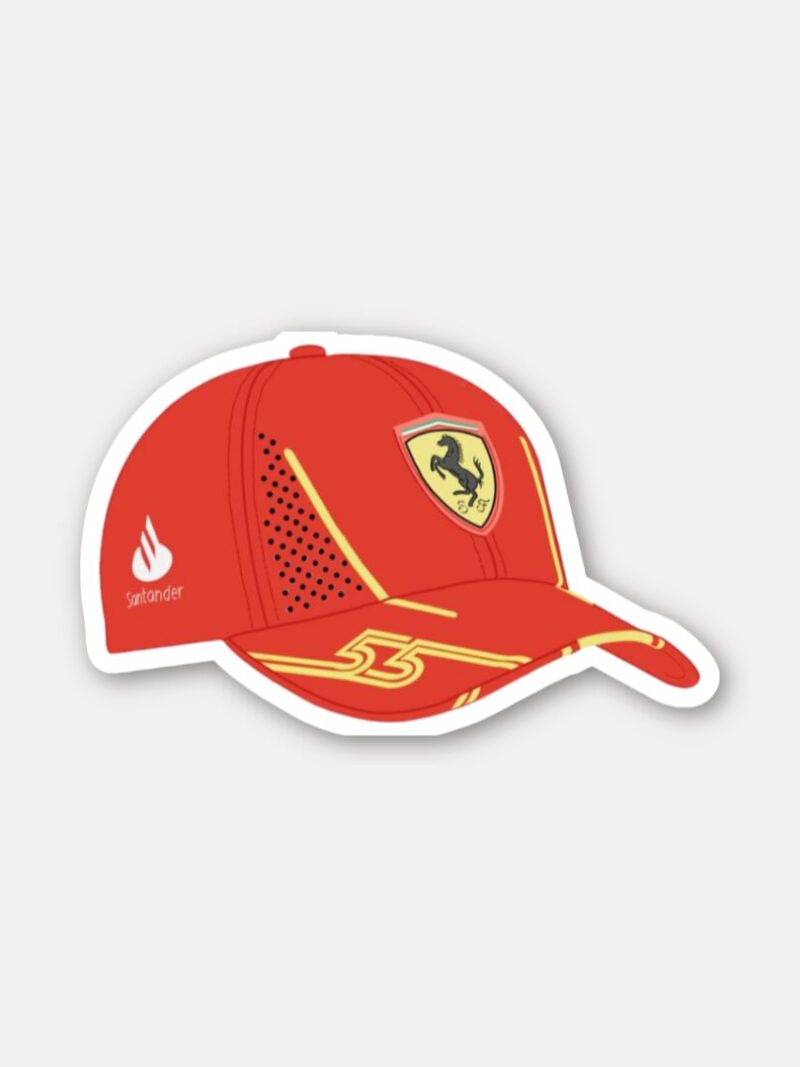 Carlos Sainz 55 Ferrari Hat Sticker