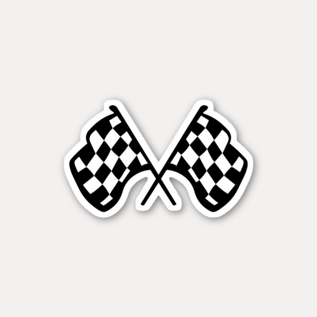 Checkered Flags Minimalist Sticker