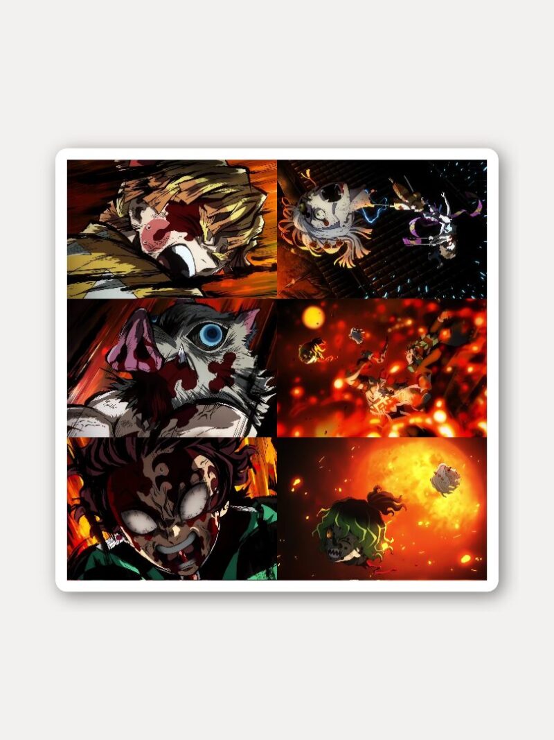Demon Slayer Final Fight Collage - Action Scene Sticker