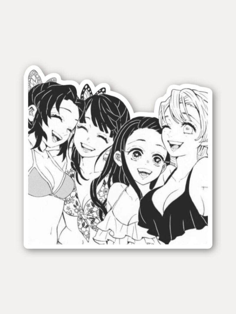 Demon Slayer Girls Beach Scene Sticker