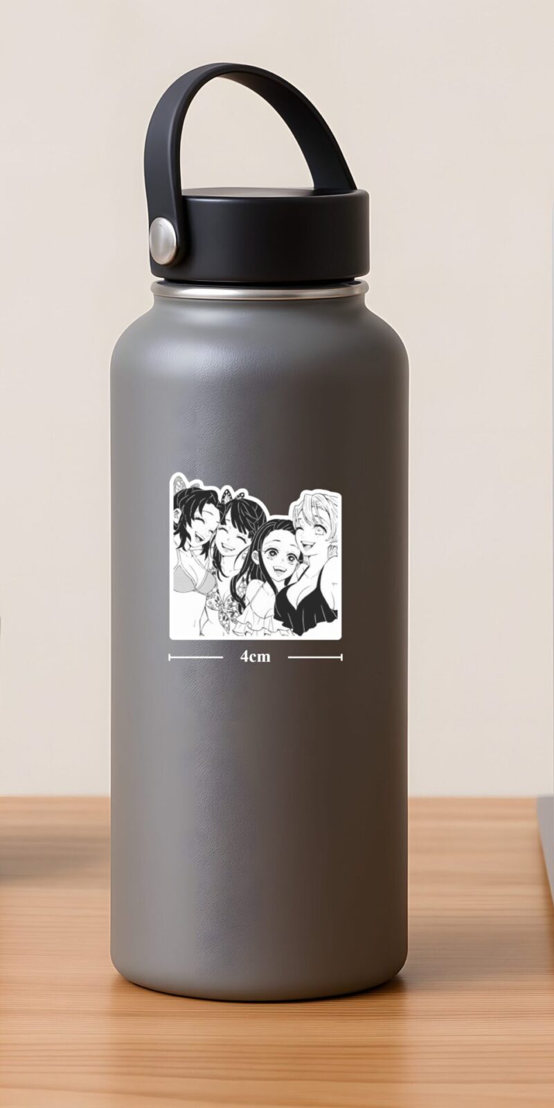 Brighten your gear with the Demon Slayer Girls Beach Scene Sticker. A colorful anime vinyl design perfect for laptops, bottles, and notebooks.