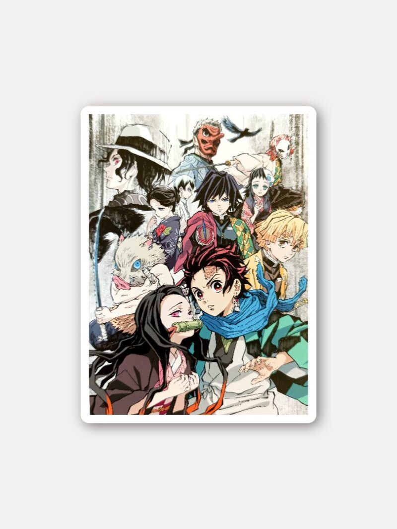 Demon Slayer Group Sticker - Main Cast Anime Vinyl