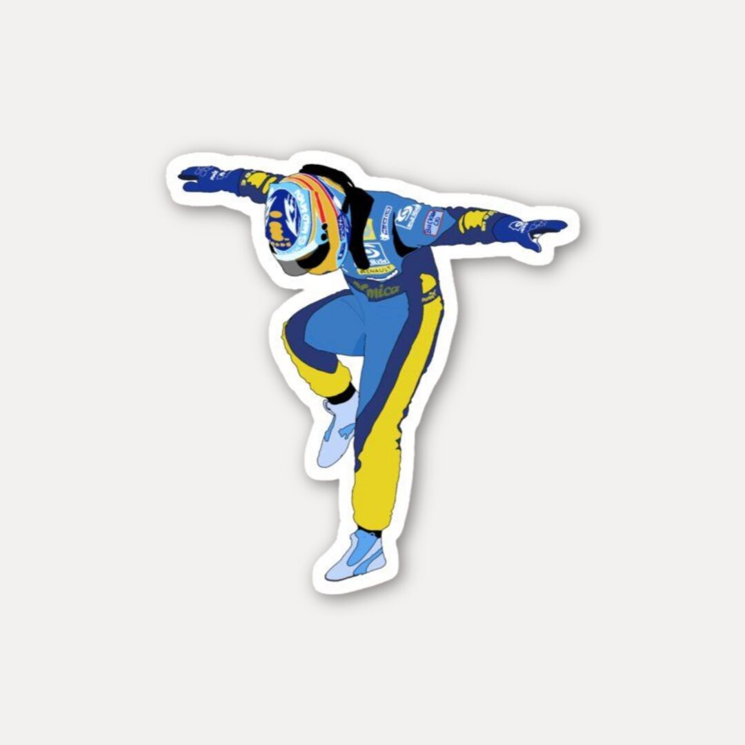 Fernando Alonso Racer Pose Sticker