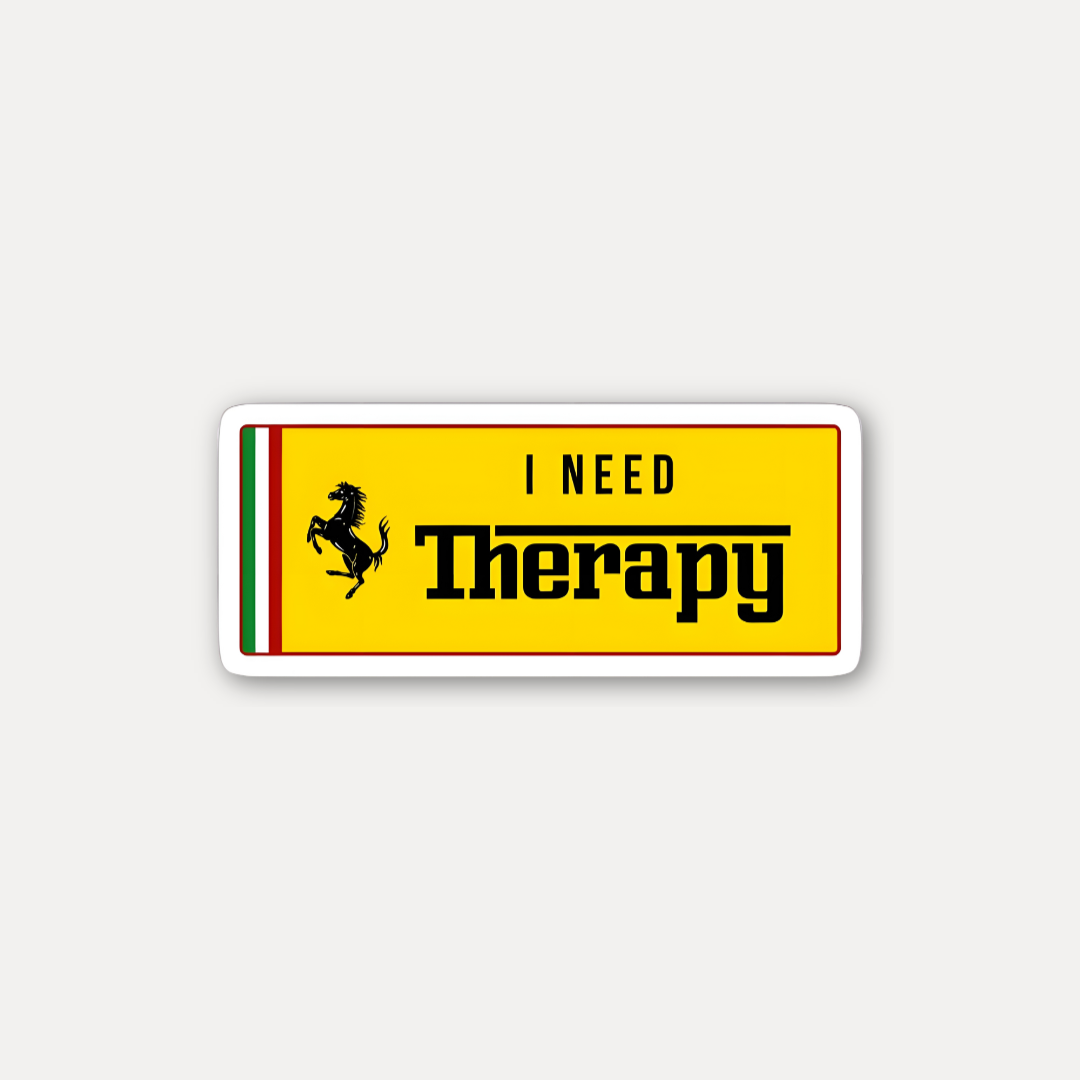 I Need Therapy Ferrari Fan Sticker