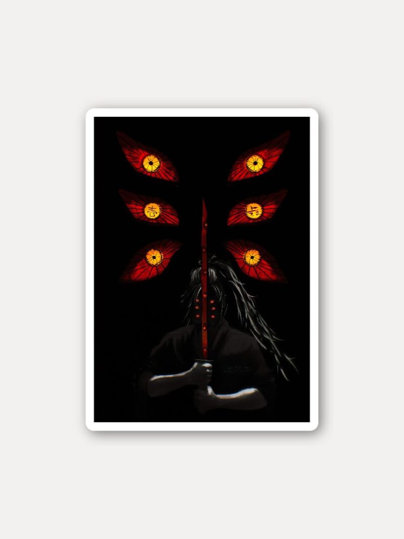 Kokushibo Six Eyes Sticker - Upper Moon One Stares Back