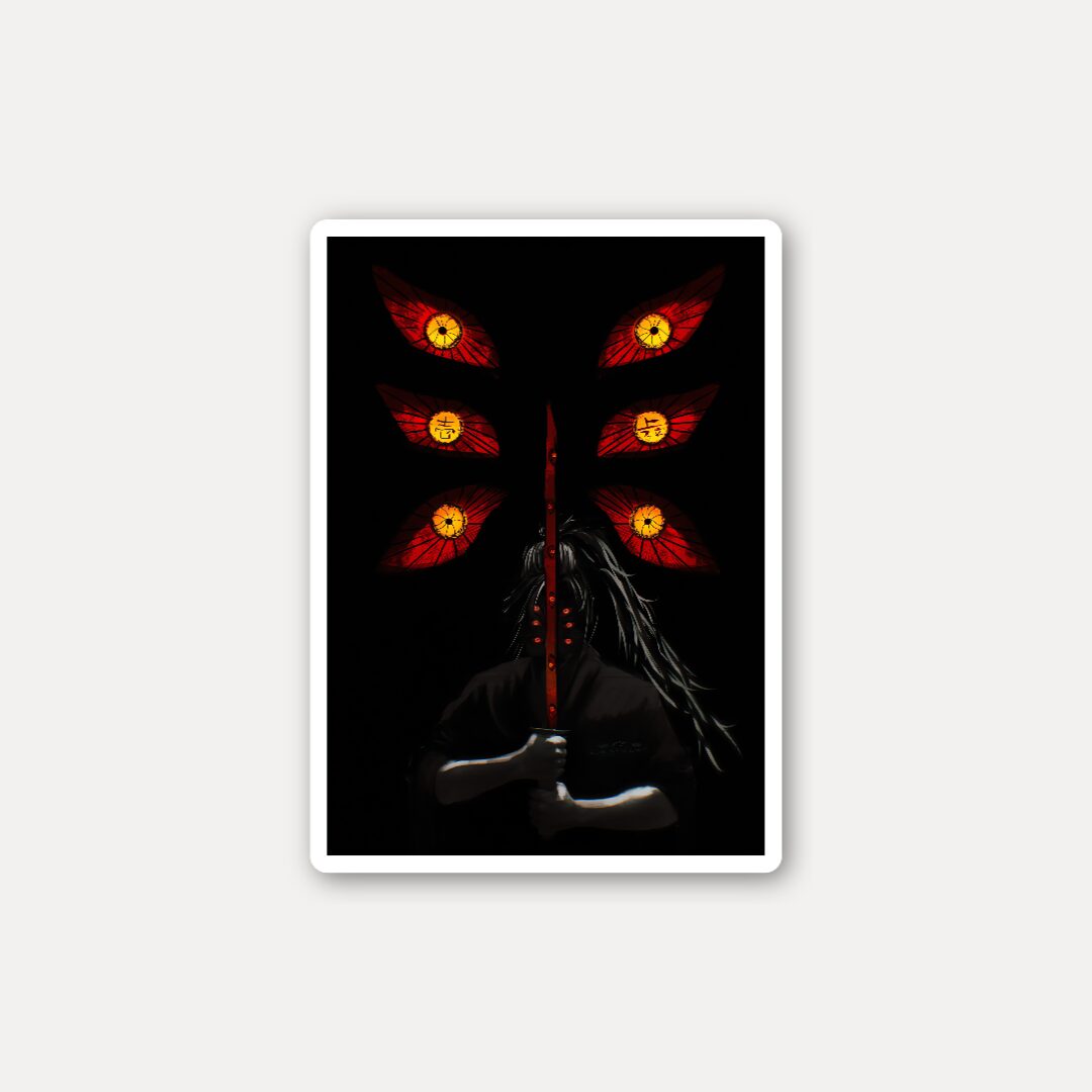 Kokushibo Six Eyes Sticker - Upper Moon One Stares Back