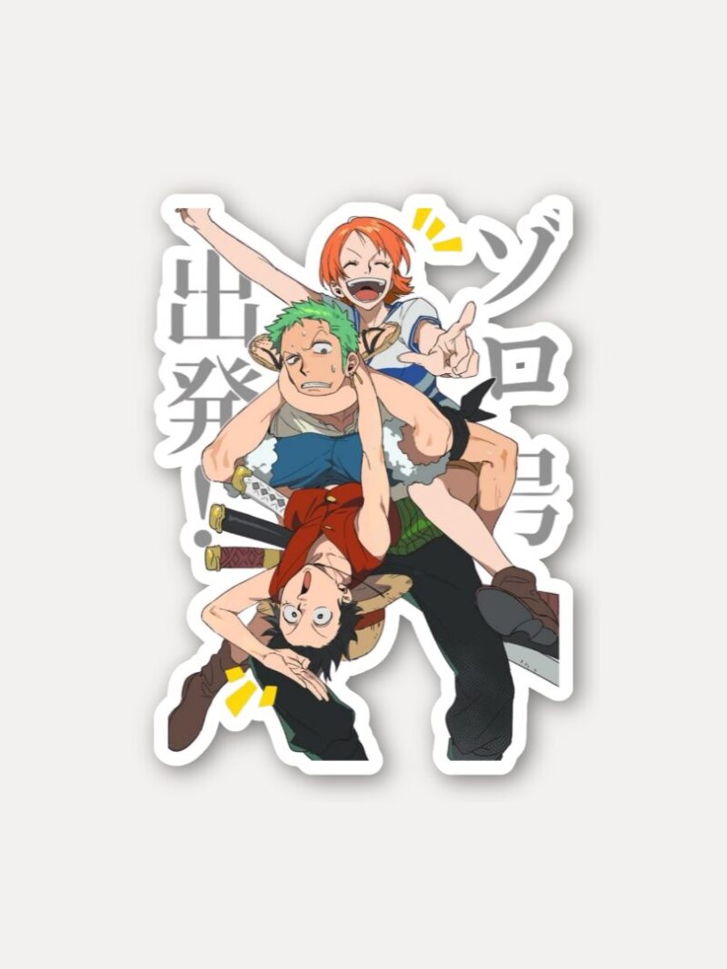 Luffy Zoro Nami Fun Pose Sticker