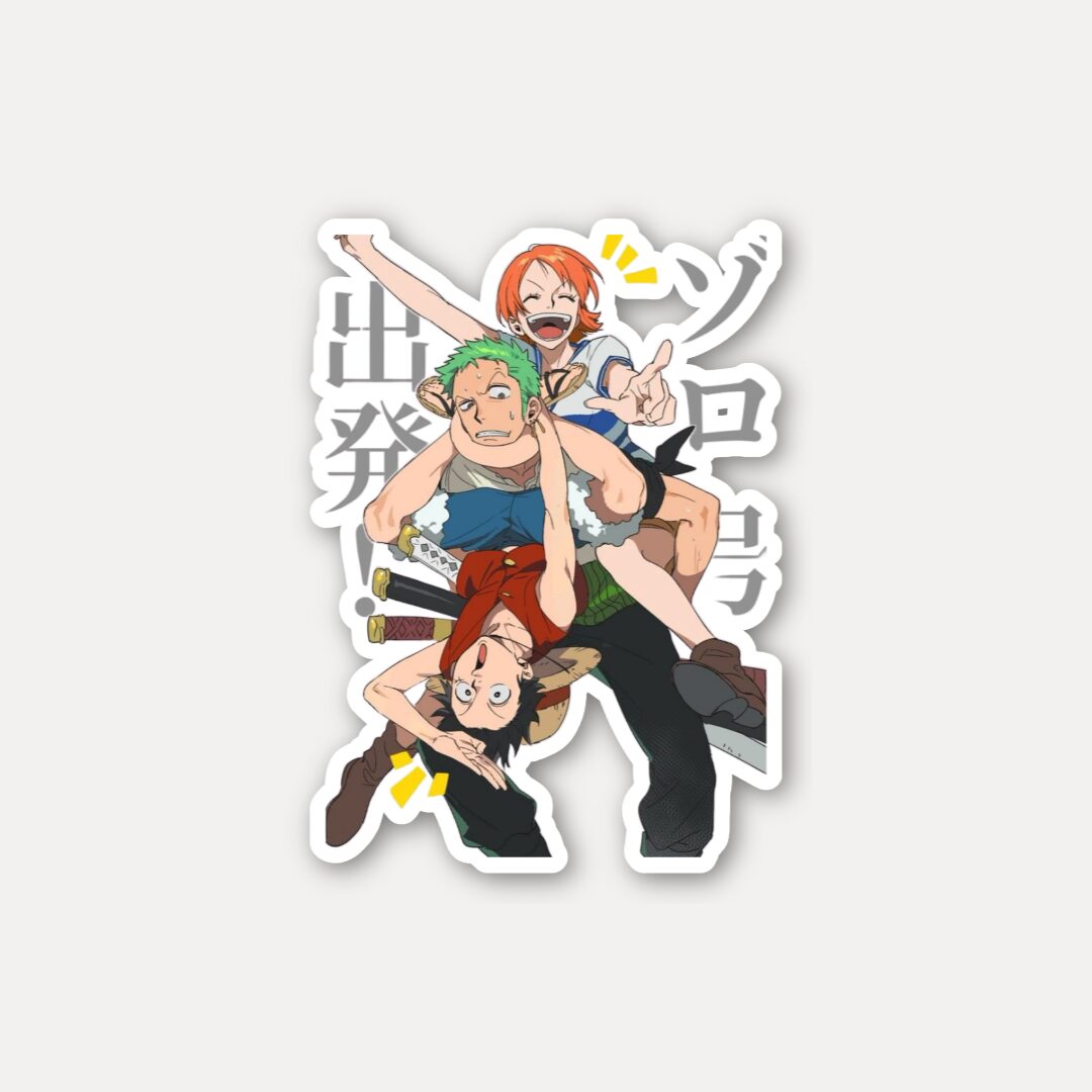 Luffy Zoro Nami Fun Pose Sticker