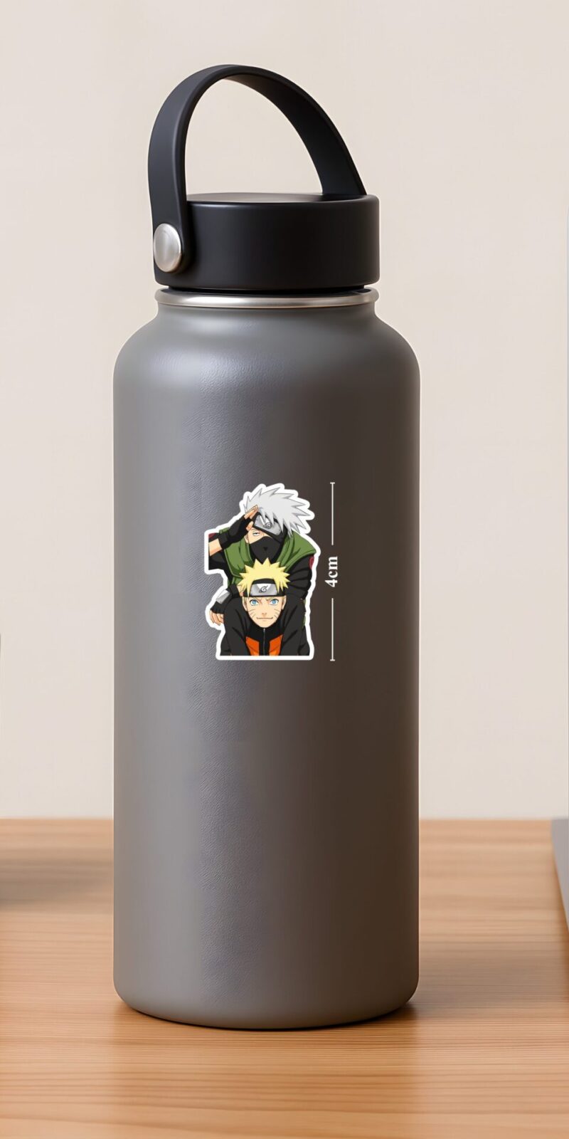 Naruto Kakashi Naruto Sticker with mentor and student design, durable matte vinyl and kiss cut edges for laptops, bottles, and cases.