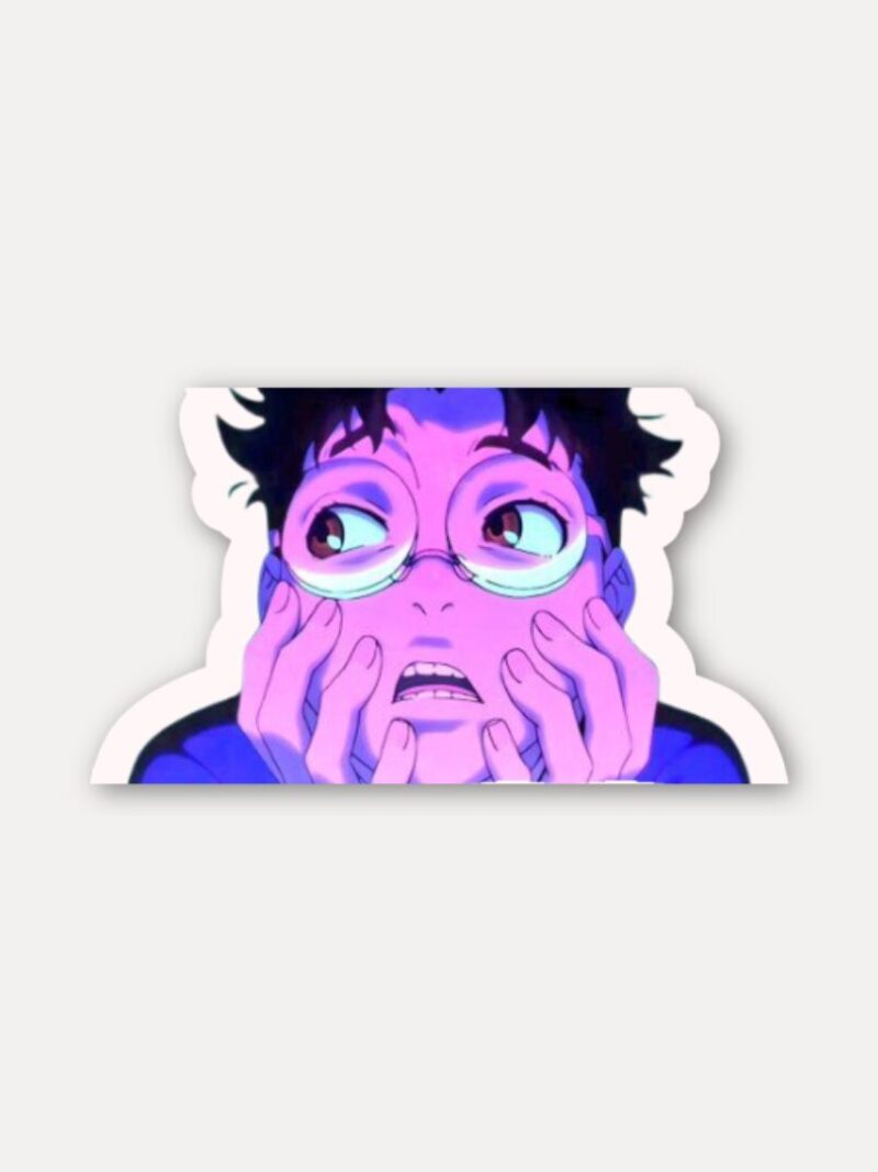 Okarun Scared Face Sticker Dandadan
