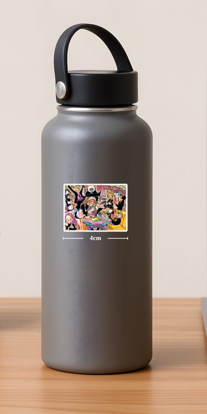 Bring home the One Piece Maid Cafe Sticker. A fun vinyl design featuring the Straw Hats, perfect for laptops, bottles, and notebooks.
