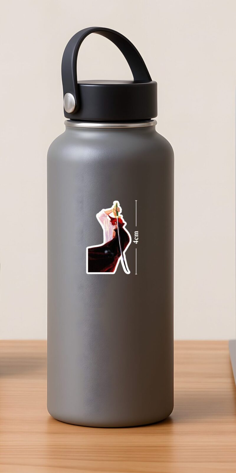 One Piece Shanks Sword Art Sticker presents a bold Yonko pose fans will love. Clean matte vinyl for laptops, water bottles, phone cases, and notebooks.