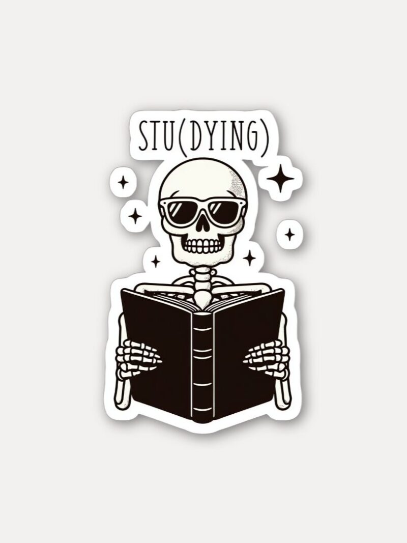 Stu(dying) Skeleton Study Sticker