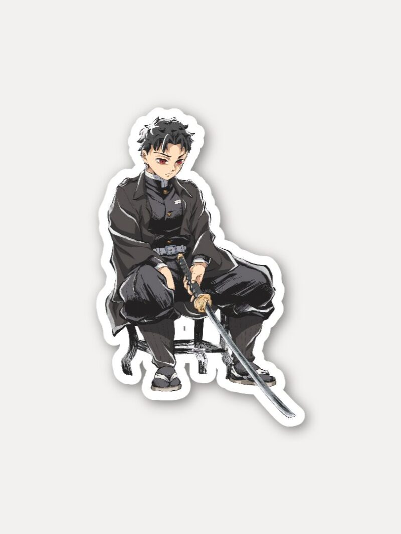 Sumiyoshi Sitting with Sword Sticker - The Silent Witness