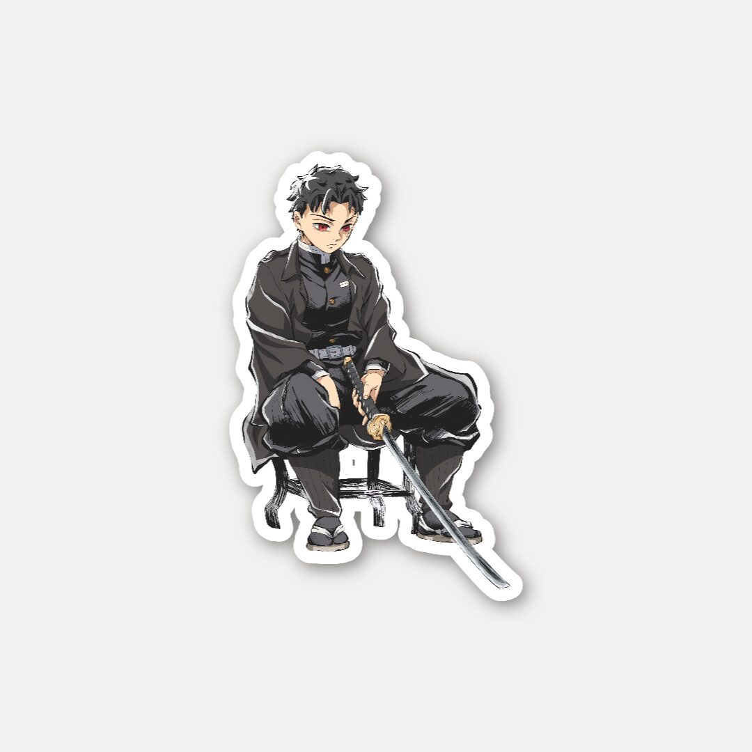 Sumiyoshi Sitting with Sword Sticker - The Silent Witness