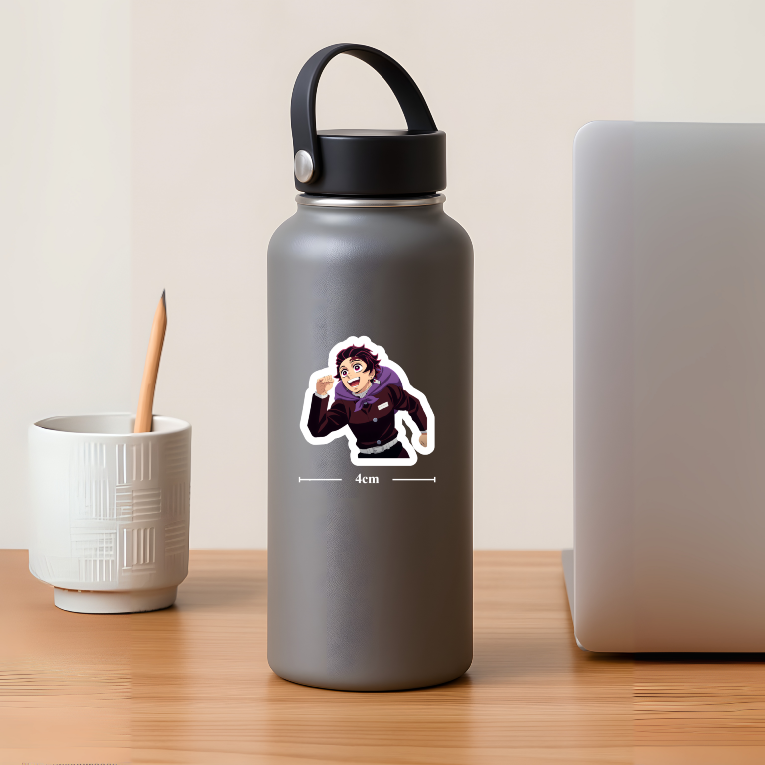 Tanjiro School Uniform Sticker - Happy Anime Character Vinyl