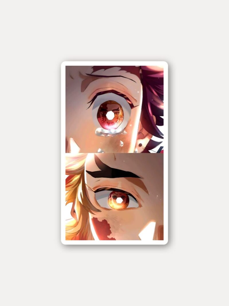 Tanjiro and Rengoku Emotional Eyes Sticker