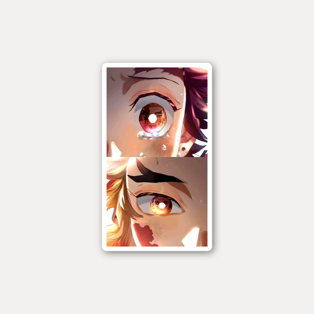 Tanjiro and Rengoku Emotional Eyes Sticker