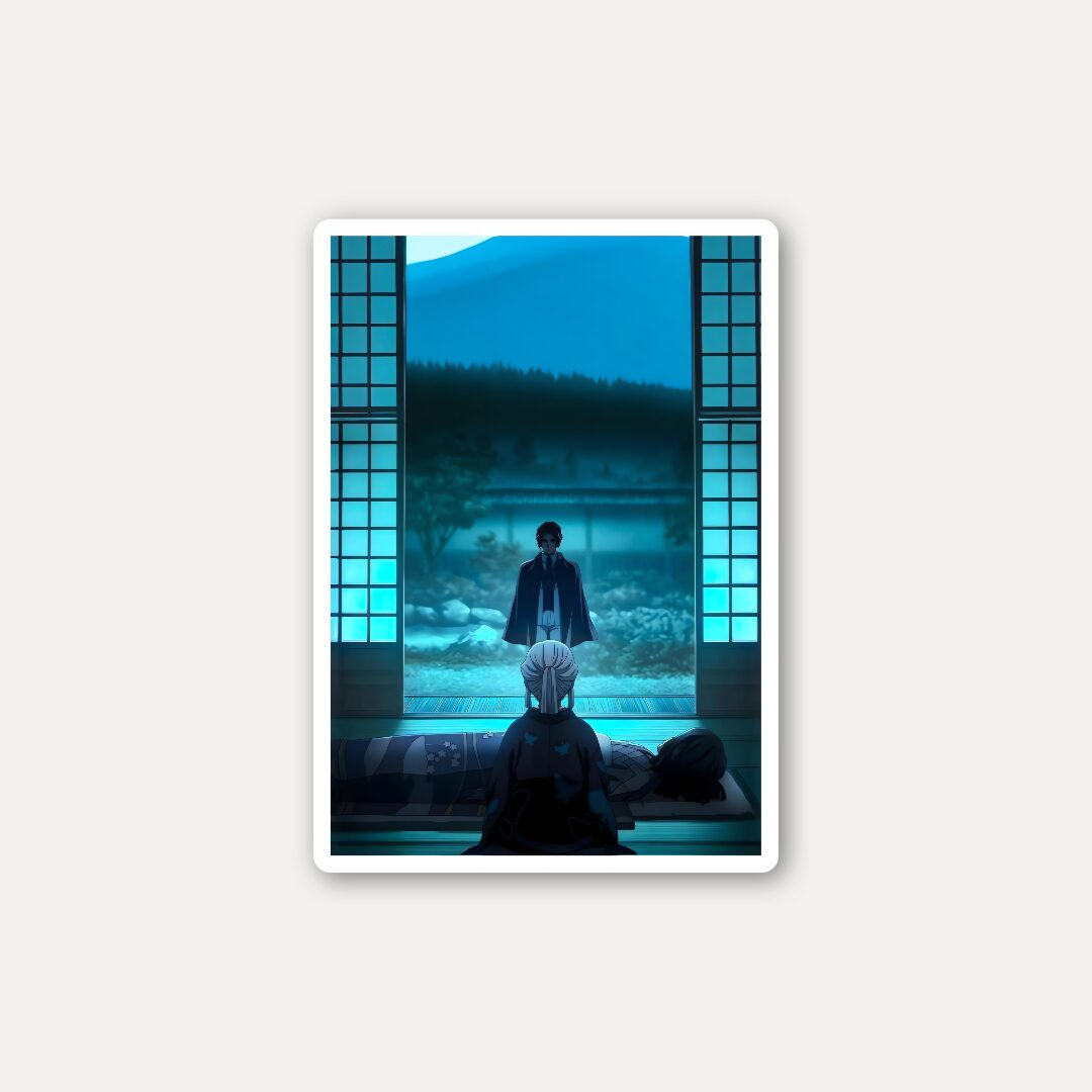 Ubuyashiki Estate Night Scene Sticker - Calm Before the Storm