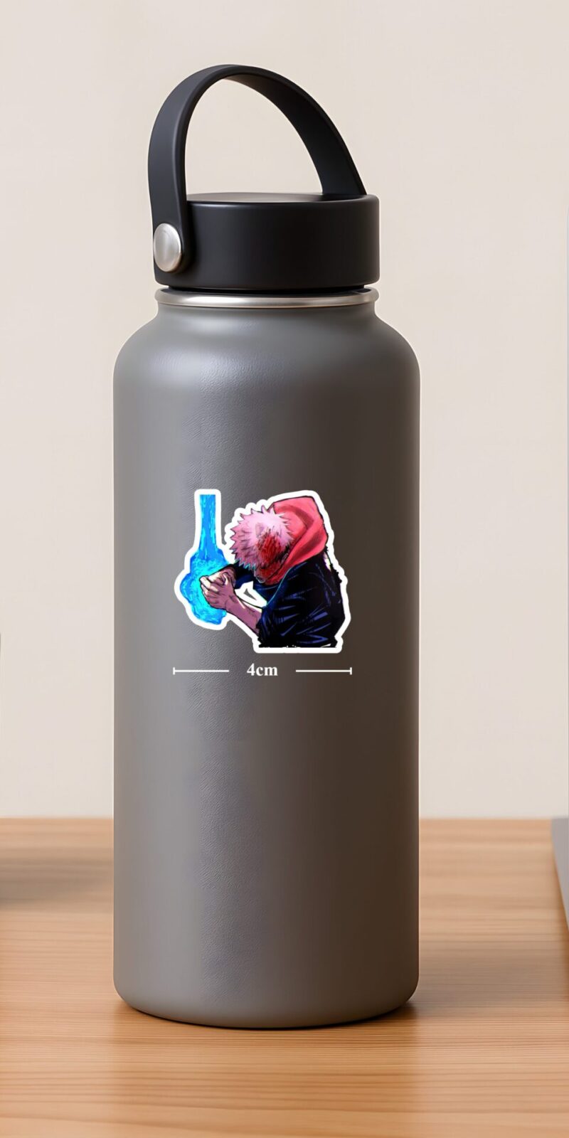 Yuji Itadori Cursed Energy Sticker in dynamic color, premium matte vinyl with precise kiss cut edges for laptops, bottles, and cases.