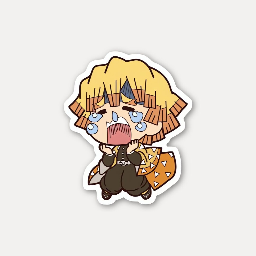 Zenitsu Agatsuma Crying Chibi Sticker