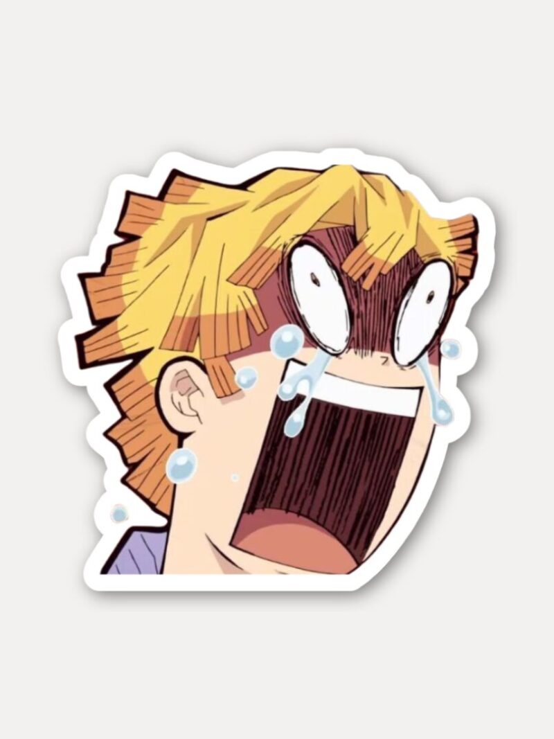 Zenitsu Cry Face Sticker - Full Panic Mode