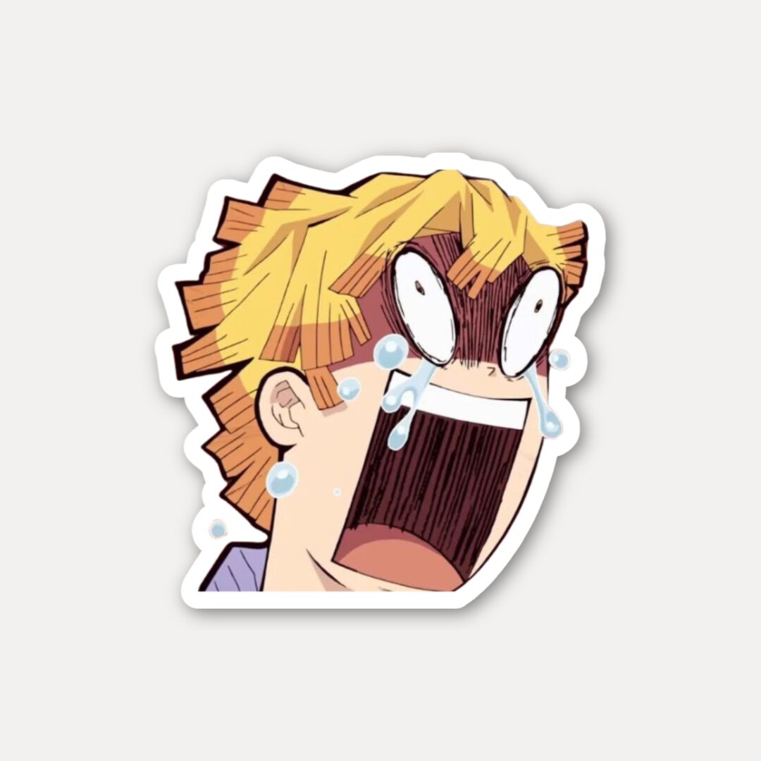 Zenitsu Cry Face Sticker - Full Panic Mode