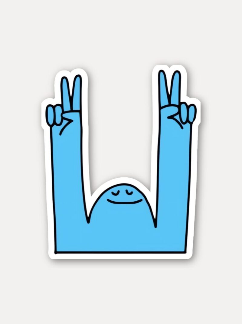 Blue Peace Monster Sticker - Double the Chill