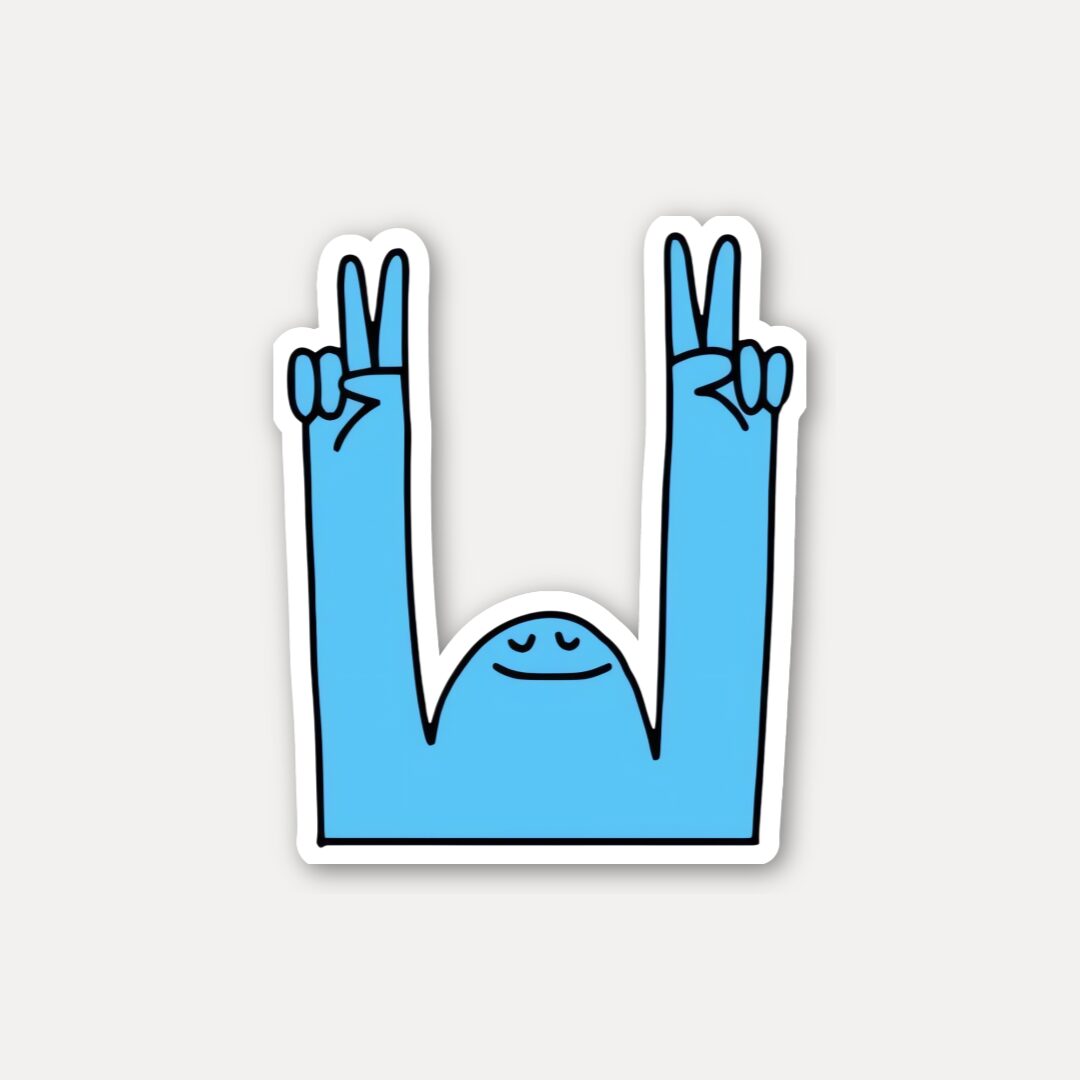 Blue Peace Monster Sticker - Double the Chill