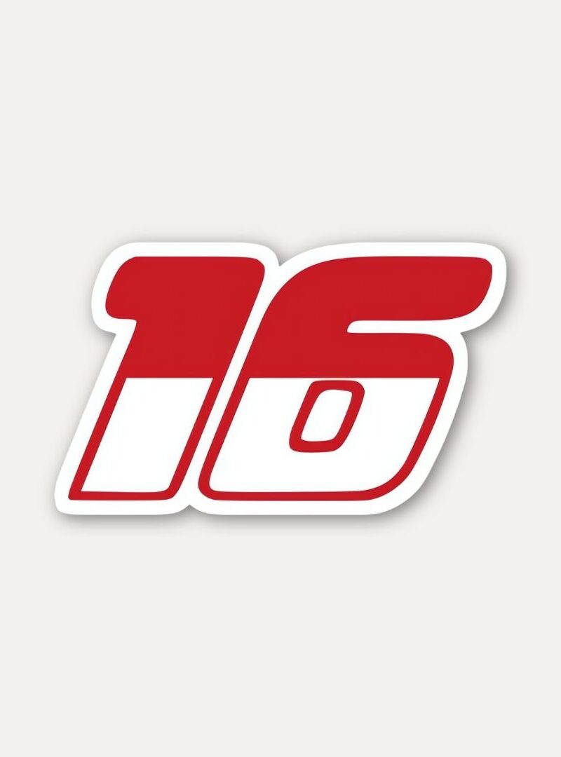 Charles Leclerc 16 Number Sticker Formula 1