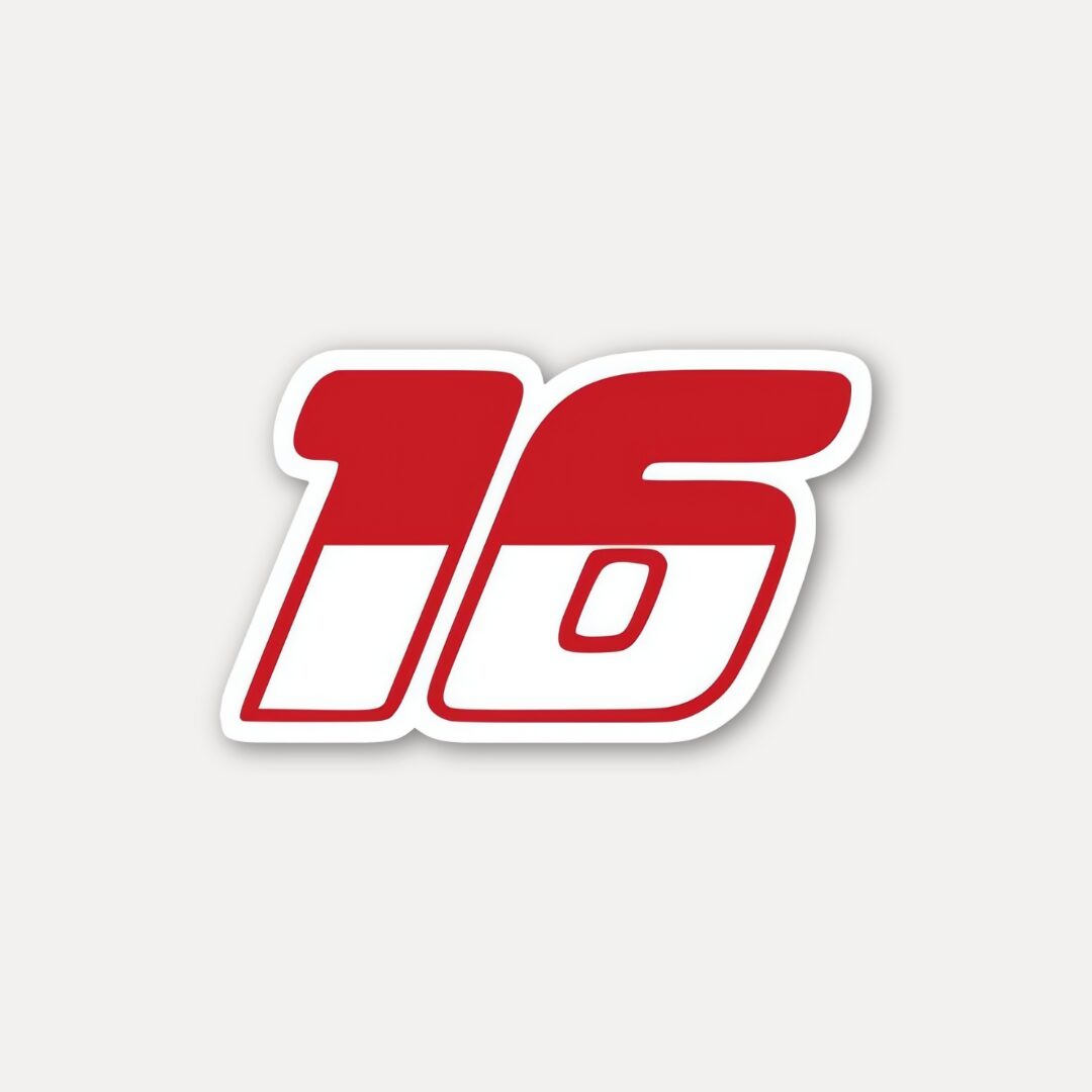 Charles Leclerc 16 Number Sticker Formula 1