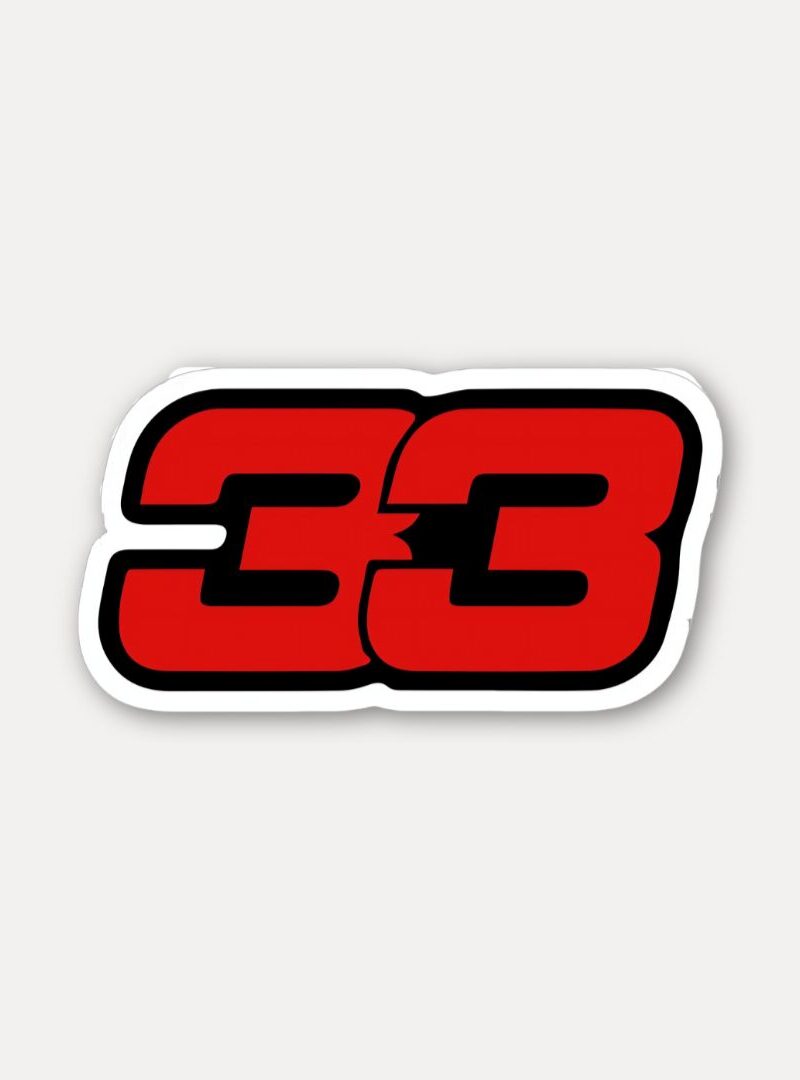 Max Verstappen 33 Number Sticker Formula 1