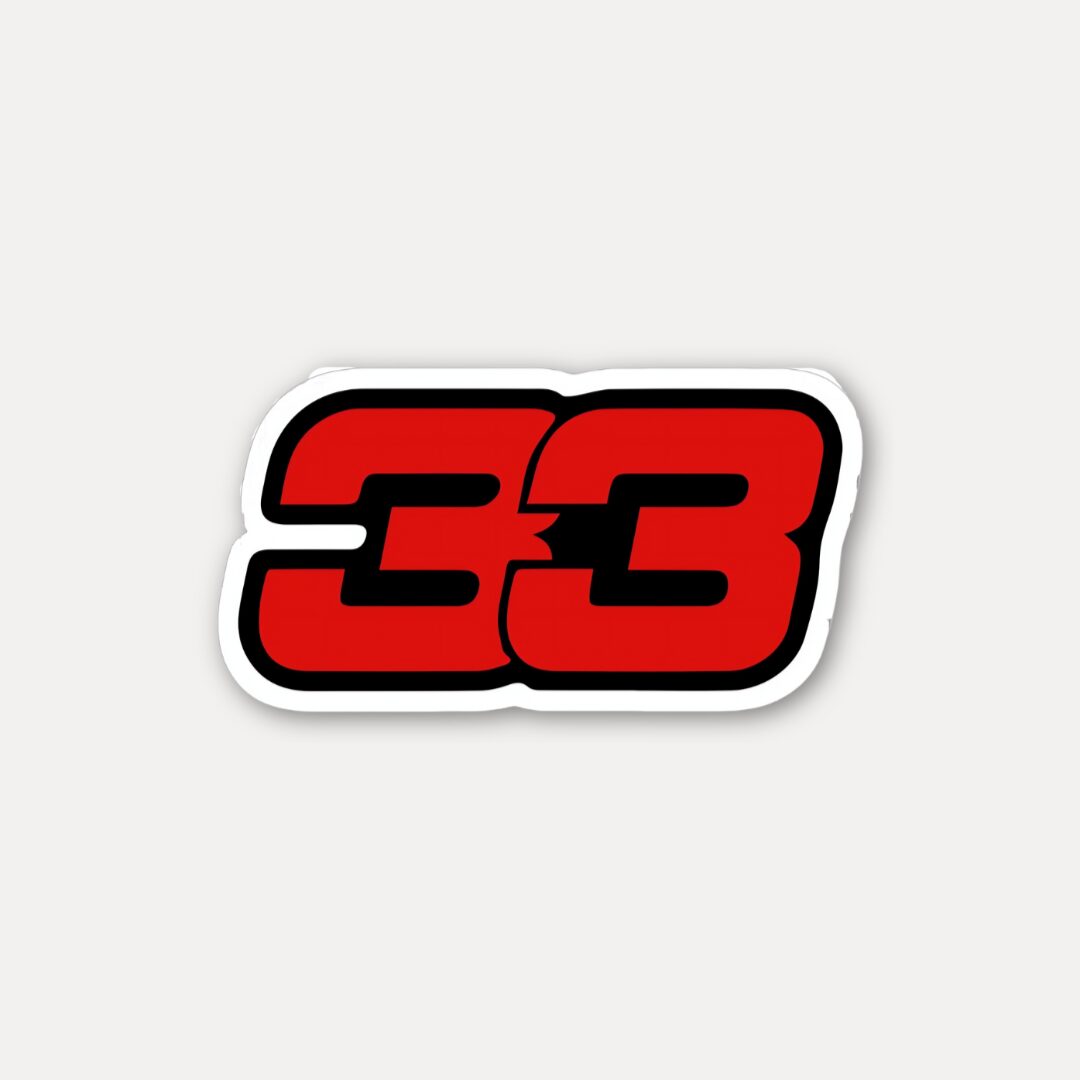 Max Verstappen 33 Number Sticker Formula 1