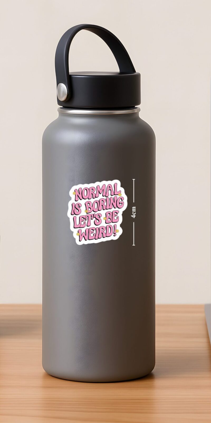 Normal is Boring Lets Be Weird Sticker vinyl sticker for laptops, bottles, and phones. Durable, water resistant, matte finish, clean removal. Shop now.