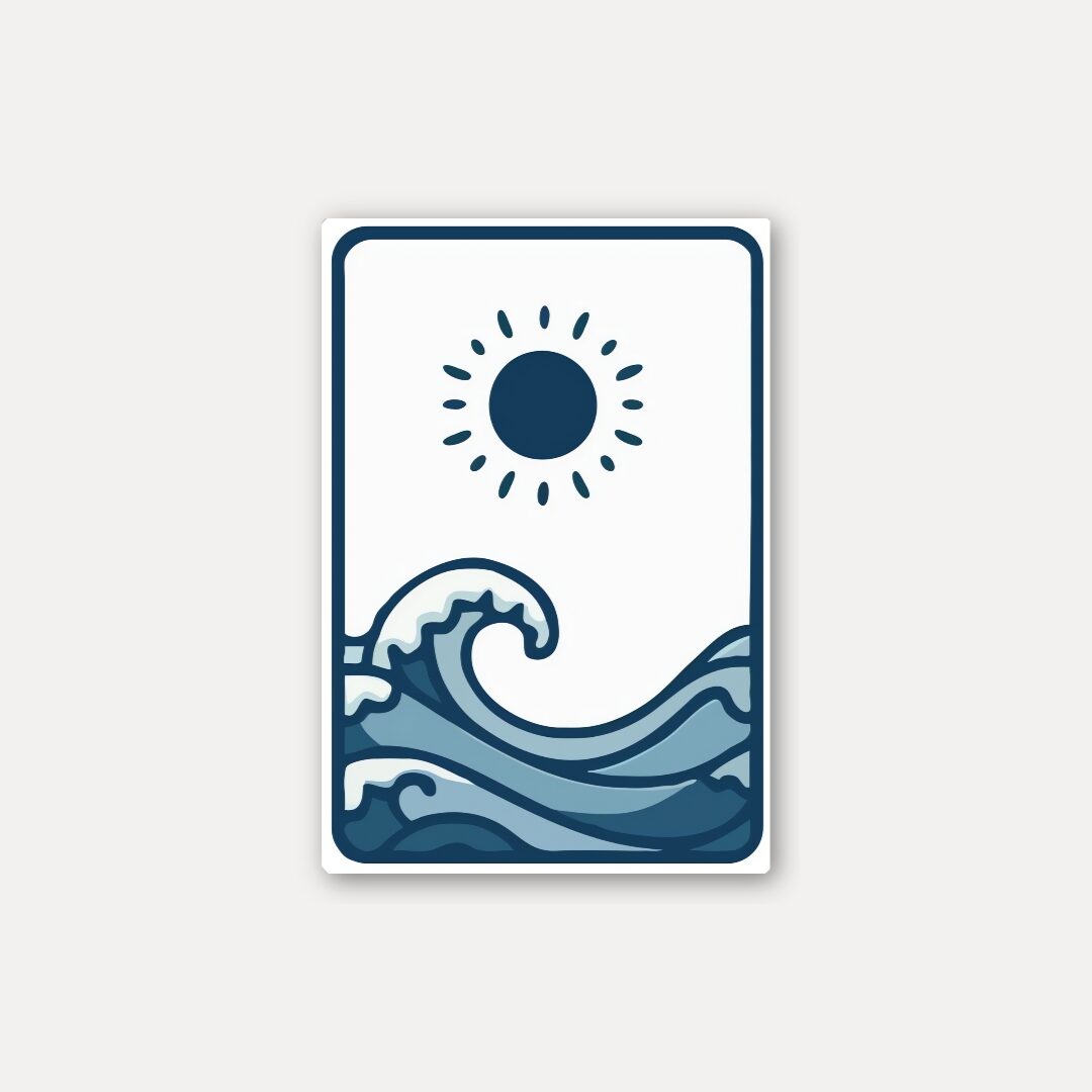 Ocean Wave Sticker - Sun Over Sea
