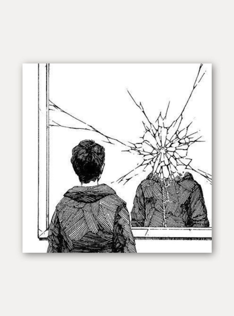Broken Mirror Reflection Manga Sticker