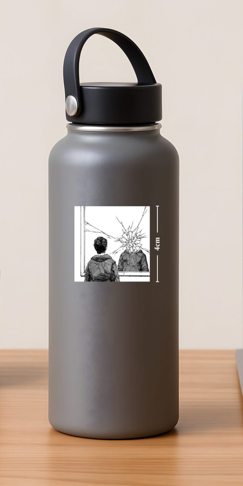 fiveOTA vinyl stickers featuring Broken Mirror Reflection Manga Sticker for laptops and bottles