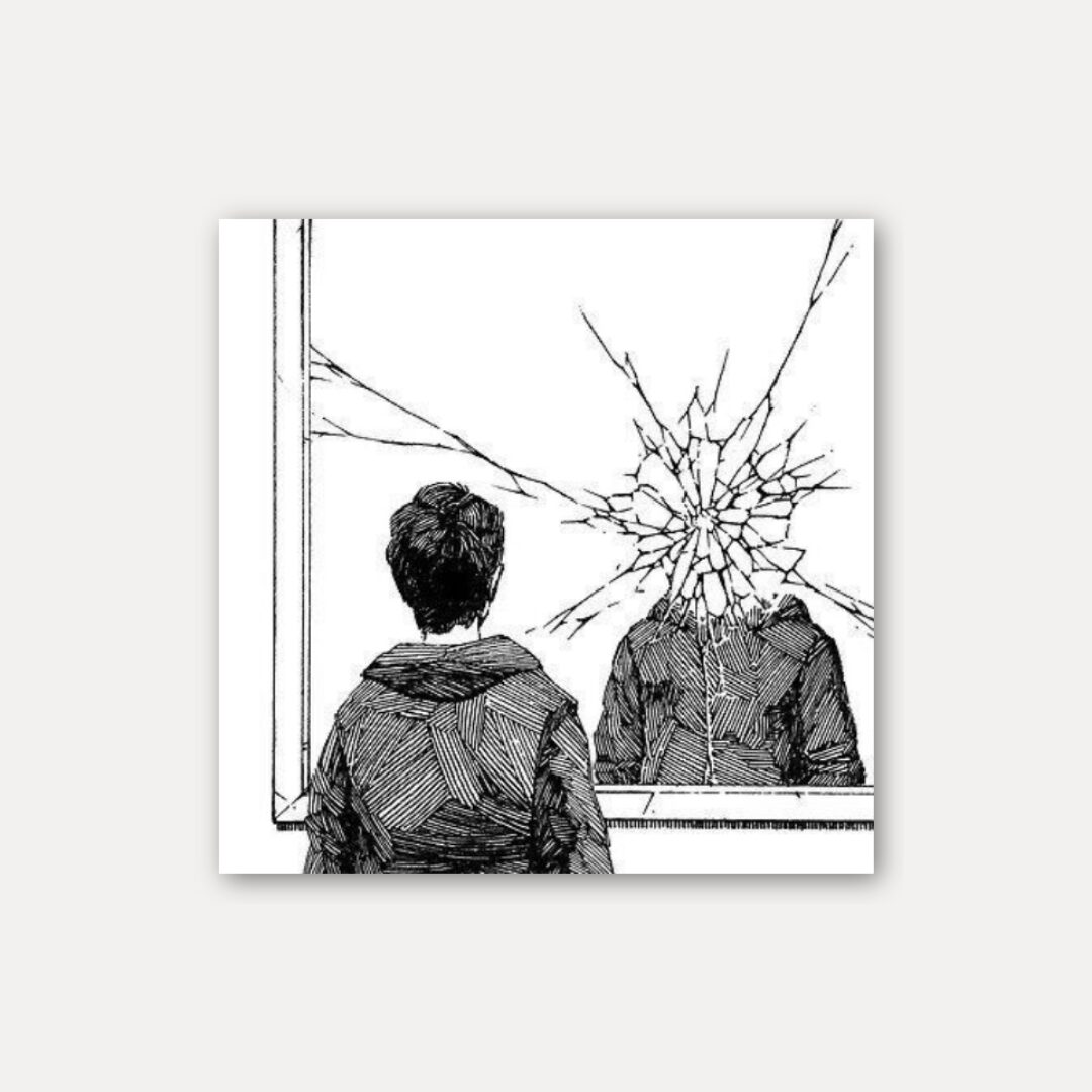 Broken Mirror Reflection Manga Sticker