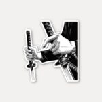 Dual Katana Grip Manga Sticker